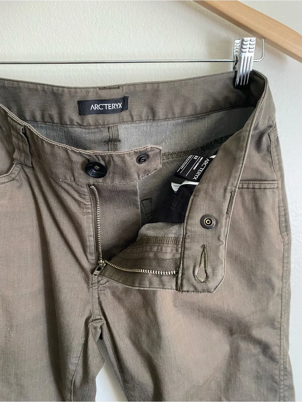 Arc'teryx A2B Commuter Pants Cotton Blend Khaki Olive Green Men's 32 Waist